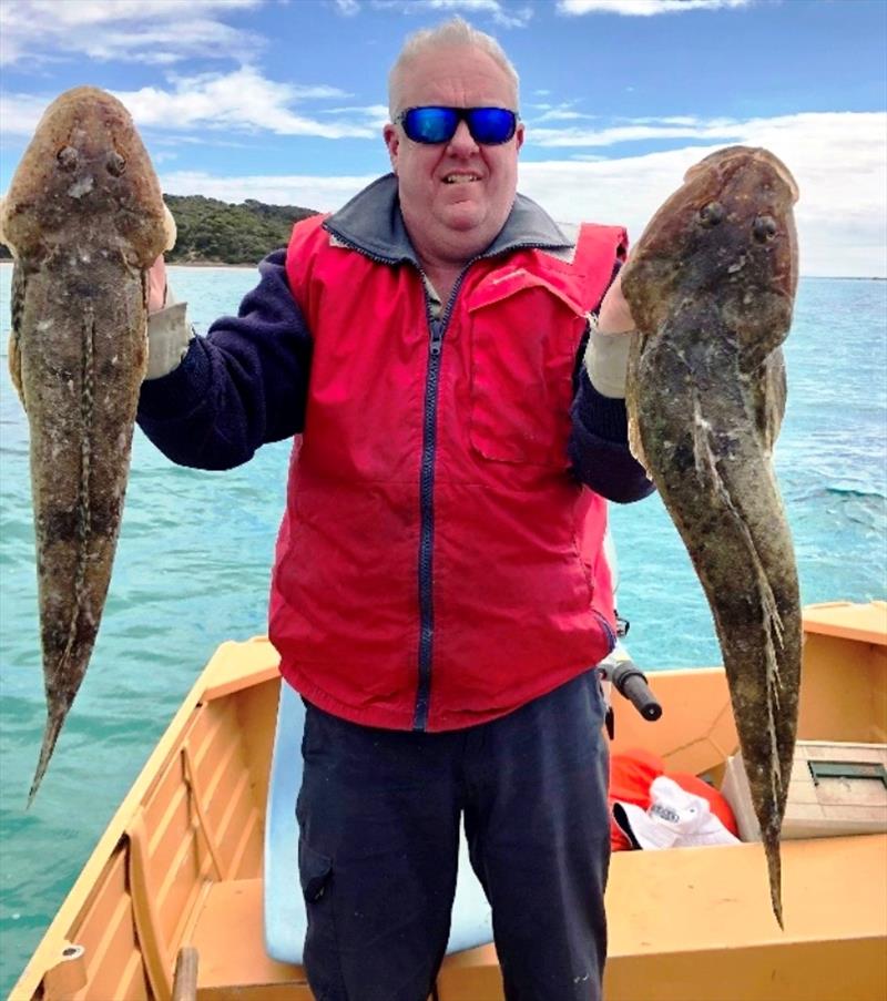 Peter Simmons with flathead - photo © Carl Hyland