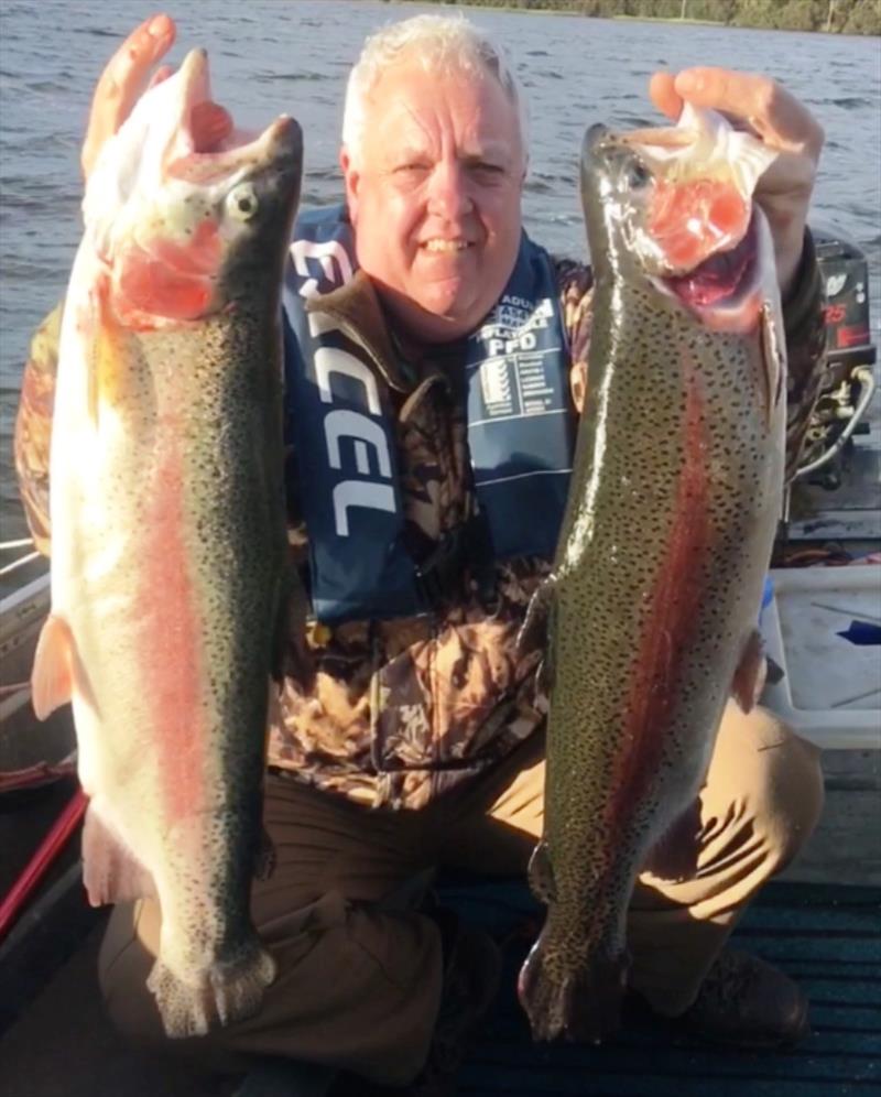Peter Simmons with rainbow trout - photo © Carl Hyland