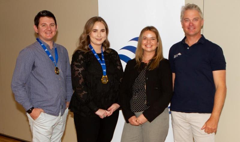 SRS Team left to right: Michael Taylor (Fleet Maintenance and Media), Georgia Bivens (Events and Marketing), Carolina Zanon (Events and Marketing), and Andy Fethers (Executive Officer) photo copyright Swan River Sailing taken at Hillarys Yacht Club