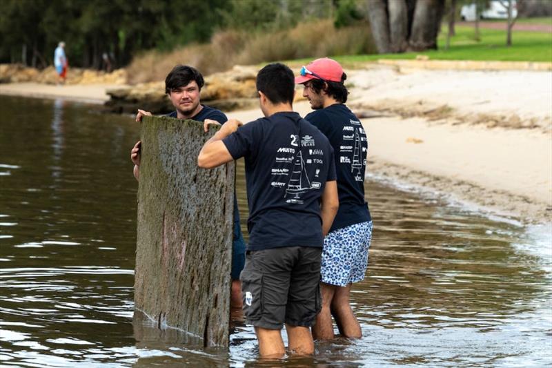 Sailors participate in a Beach Clean Up with River Guardians and Keep Australia Beautiful as part of the City of Perth Festival of Sail photo copyright Drew Malcolm taken at 