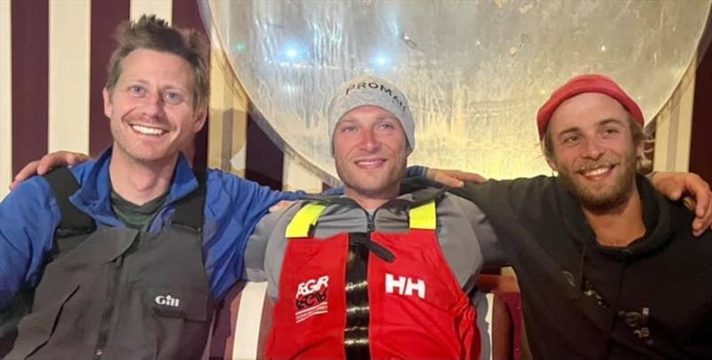 McIntyre Adventure Globe 5.80 Transat First Leg Top 3, left to right: Peter, Michal and Etienne photo copyright Aïda Valceanu taken at 