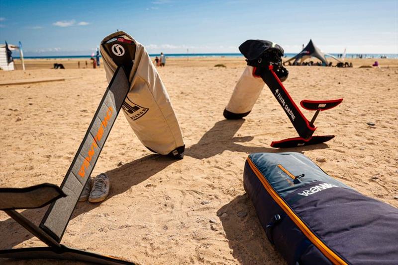 Weapons at the ready - 2021 KiteFoil World Series Fuerteventura day 1 photo copyright IKA Media / Sailing Energy taken at 