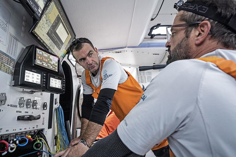 October 20, . 11th Hour Racing Team's MalaÌ„ma goes offshore for training leading up to the start of the Transat Jacques Vabre photo copyright Amory Ross taken at 