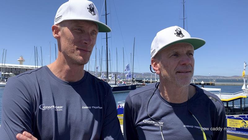 Jules Hall (L) and Jan Scholten (R) who absolutely blitzed in the inaugural two-handed division of the 2021 Hobart aboard their J/99, Disko Trooper photo copyright Bow Caddy Media taken at Cruising Yacht Club of Australia