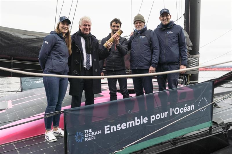 The Relay 4 Nature Baton arrives in Brest, France photo copyright Austin Wong / The Ocean Race taken at 