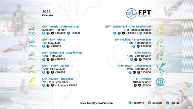 The updated 2022 FPT Calendar - photo © EFPT