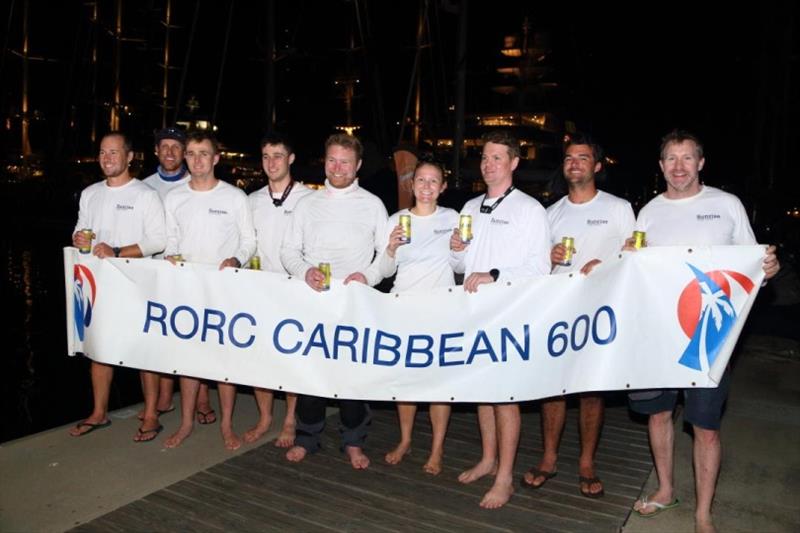 Team Sunrise: James Brown, Thomas Cheney, Rory Hunter, George Kennedy, Emmet Kerin, Christopher Kilgour, Thomas Kneen, David Swete,Victoria Tomlinson photo copyright RORC taken at Royal Ocean Racing Club