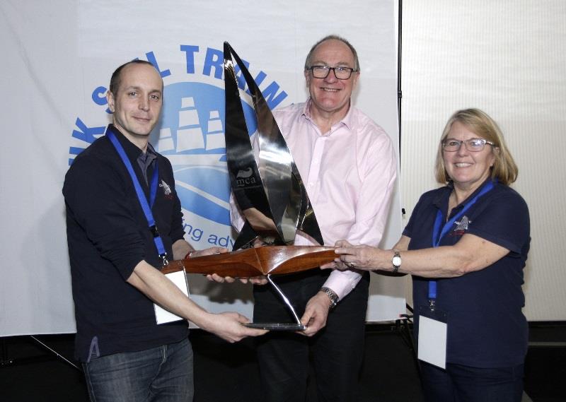 Brian Johnson presenting the Sail Training Vessel of the Year award to Cirdan Trust at the UK Sail Training Conference 2022 photo copyright Max Mudie / UK Sail Training taken at 