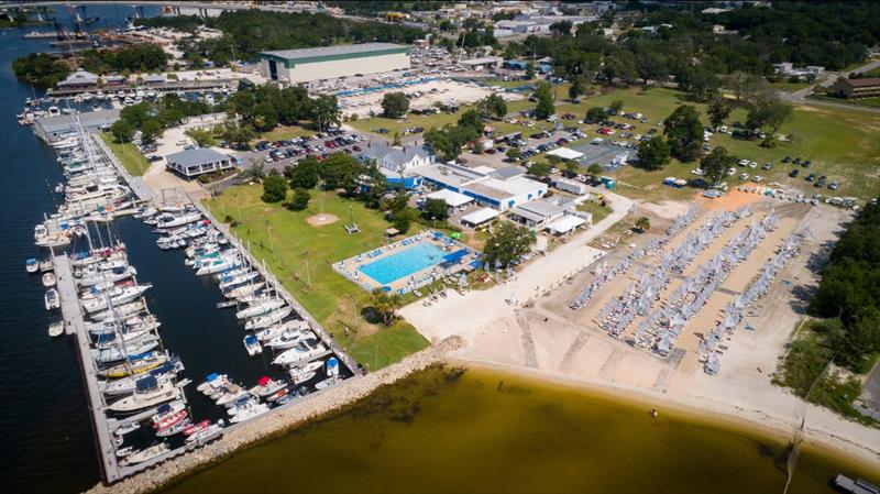 Pensacola Yacht Club sits on 22 acres where Bayou Chico flows into Pensacola Bay. Small boats ike these 301 Optis, launch from the 250 foot beach. Plenty of trailer space is available for boat storage between regattas. Pensacola YC is known as the South's - photo © Barnes&Co / Pensacola YC