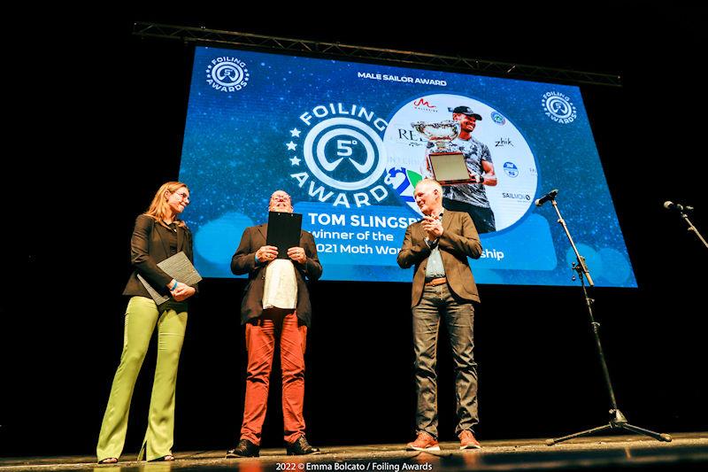 5th Foiling Awards - (l-r) Hattie Rogers, Stefano Vegliani, David Graham - Male Sailor Winner Tom Slingsby - photo © Emma Bolcato