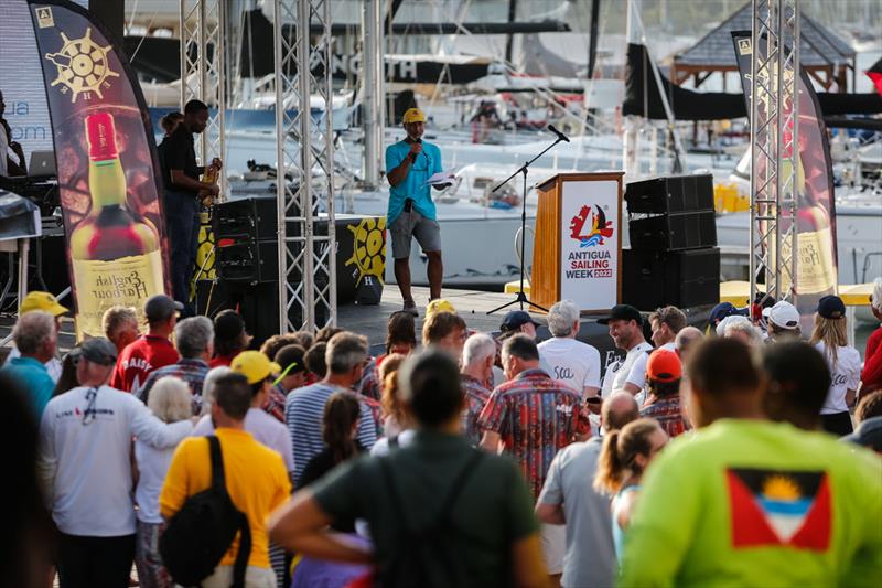 Prize giving on Antigua Sailing Week English Harbour Rum Race Day 1 - photo © Paul Wyeth / www.pwpictures.com