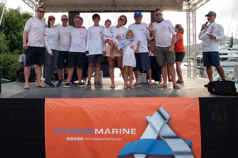 Prizegiving on Axxess Marine Y2K Race Day at Antigua Sailing Week photo copyright Ted Martin taken at Antigua Yacht Club