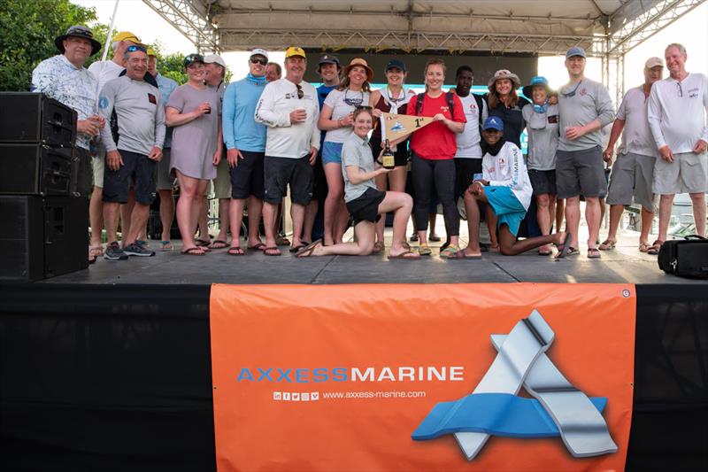 Prizegiving on Axxess Marine Y2K Race Day at Antigua Sailing Week photo copyright Ted Martin taken at Antigua Yacht Club