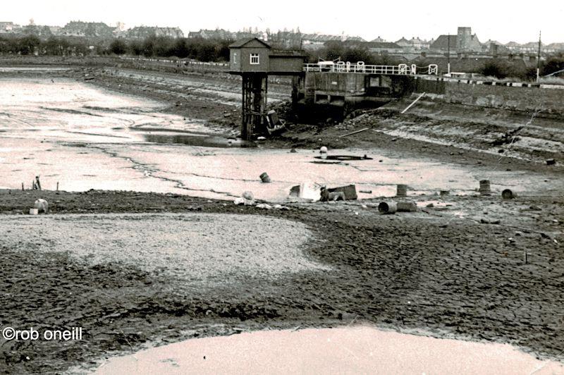 London's Welsh Harp reservoir (Wembley) had to be drained down for essential maintenance - photo © Rob O’Neill