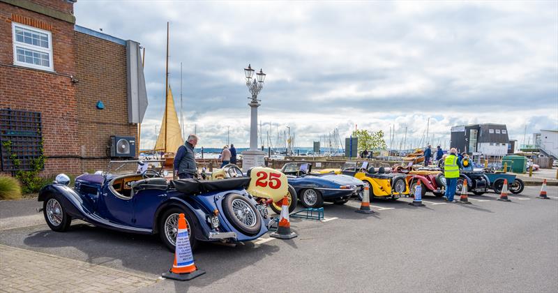 Seven of the vintage cars on display at RLymYC's Centenary Vintage and Classic Exhibition photo copyright Paul French taken at Royal Lymington Yacht Club