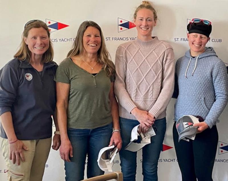 Second place team skippered by Nicole Breault. From left to right: Nicole Breault, Karen Loutzenheiser, Maggie Bacon, and Molly Carapiet photo copyright Chris Ray / www.crayivp.com taken at St. Francis Yacht Club