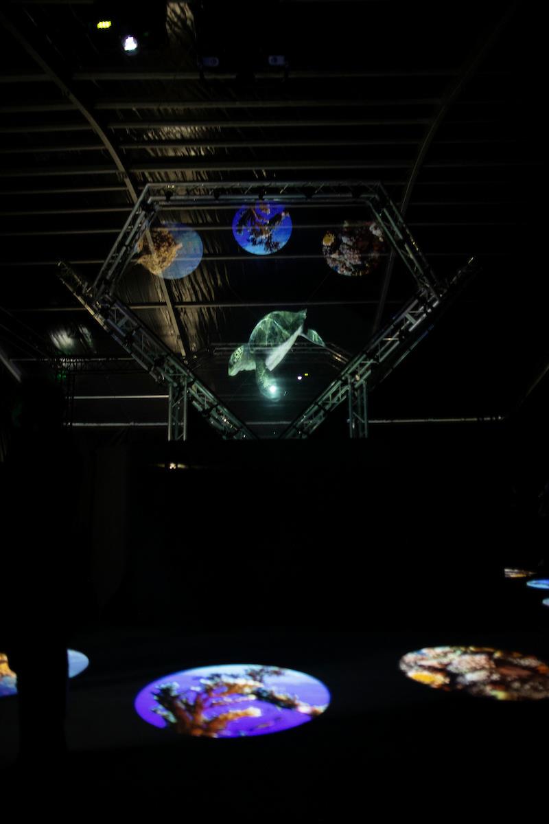 The feature exhibit at #OceanHour Week is an immersive ocean hologram experience that encourages children and adults alike to discover what's under the surface of the ocean photo copyright Mark Lloyd / 11th Hour Racing taken at 