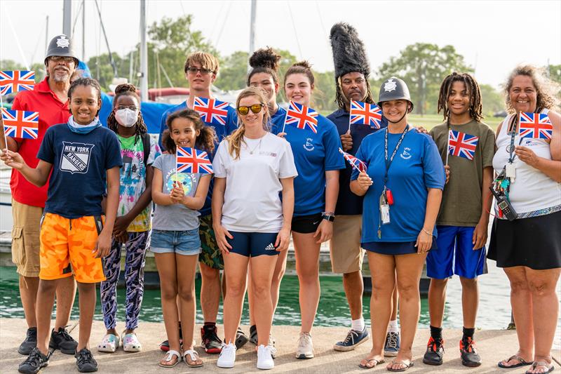 Hannah Mills visiting the Jackson Park Youth Foundation - photo © C Gregory for SailGP