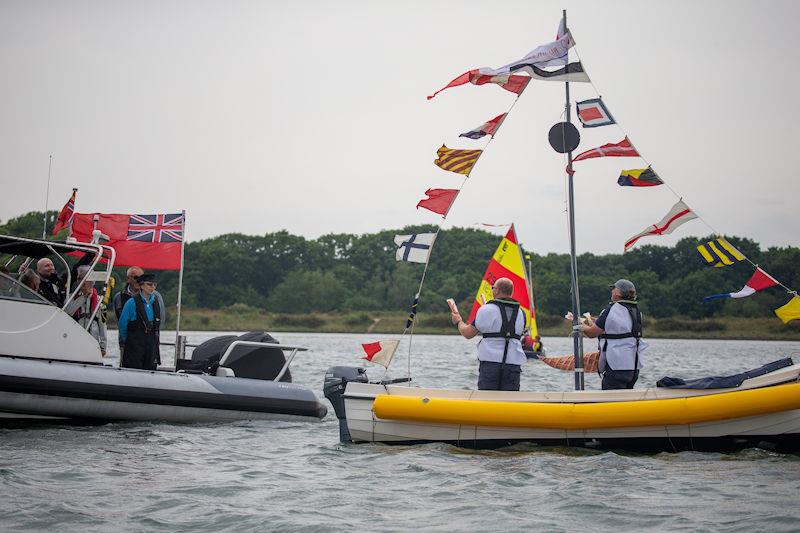 The RLymYC Boatmen offer ice lollies to HRH The Princess Royal whilst she watched young sailors in Lymington River Scows photo copyright Sportography taken at Royal Lymington Yacht Club