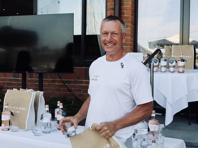 Ian Southworth collects his prize during the Salcombe Gin July Regatta at the Royal Southern YC - photo © Paul Wyeth / RSrnYC