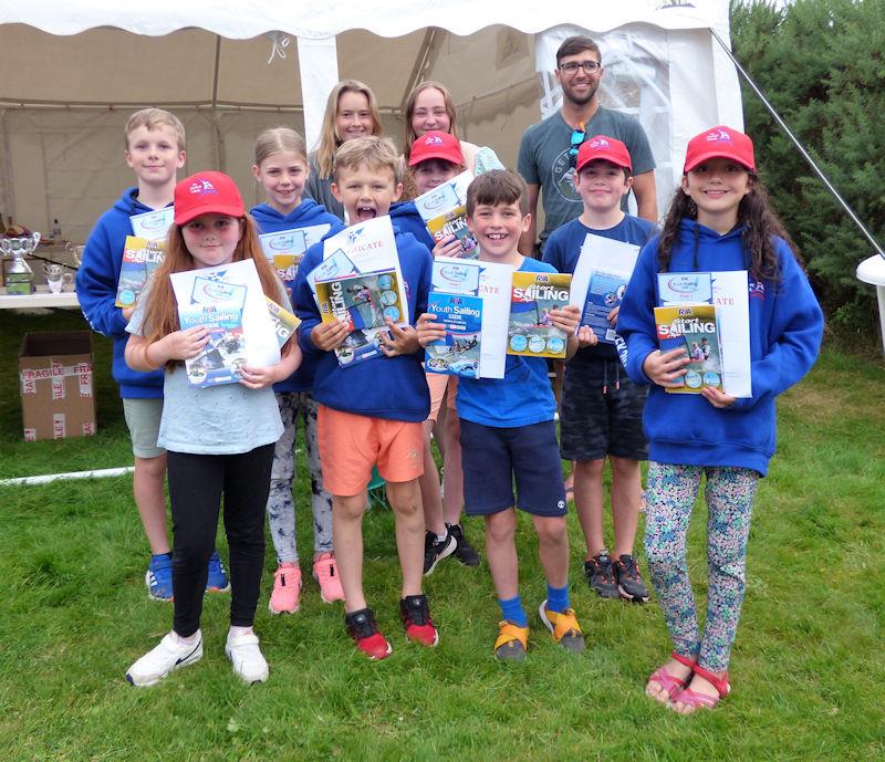 Cadet Week beginners younger group with their instructors and certificates awarded. Senior Instructor James Kelly (rear) in overall charge of the training at Solway Yacht Club Cadet Week 2022 - photo © Becky Davison