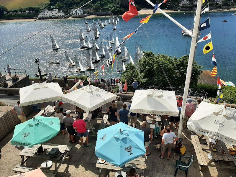 At Salcombe you can watch proper (nay, near normal) people sailing whilst enjoying the SYC crab sandwiches  - photo © David Henshall