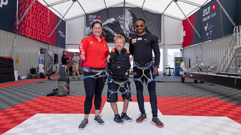 Paralympians take flight with Switzerland SailGP Team photo copyright World Sailing taken at 