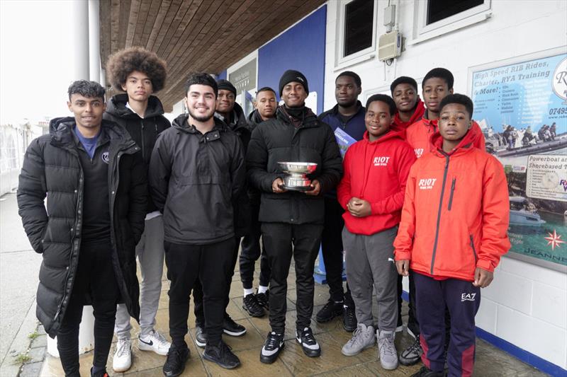 Crew of Scaramouche receiving the Glenlee Cup at Cowes Small Ships Race 2021 - photo © Max Mudie / ASTO