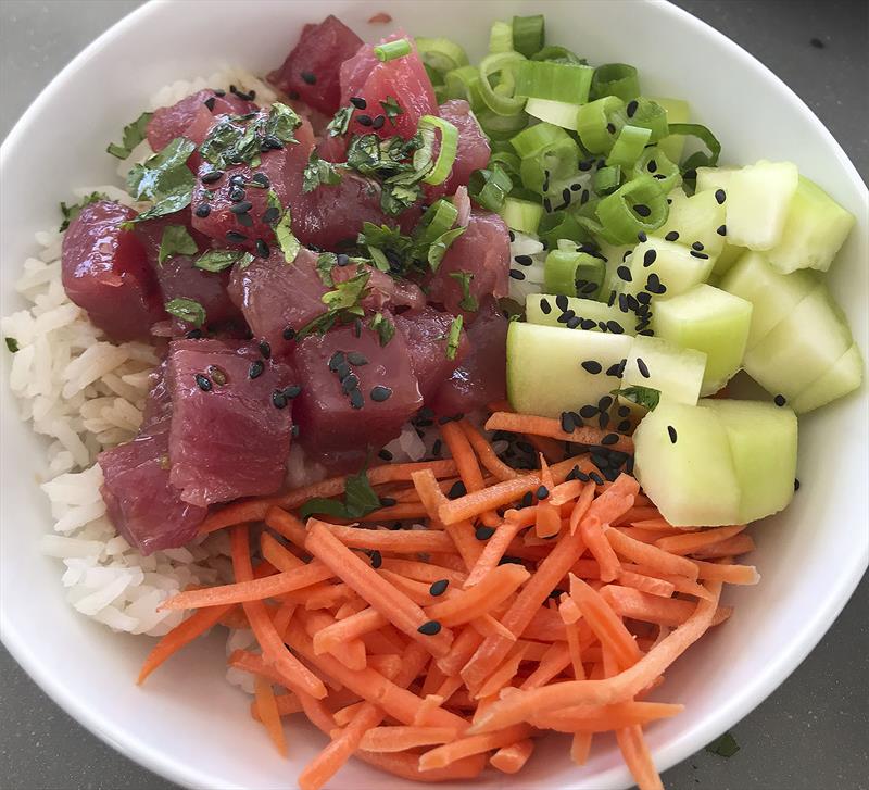 The poke bowl is quite the thing in Hawaii - and on board Sail LUNA - photo © Sail LUNA