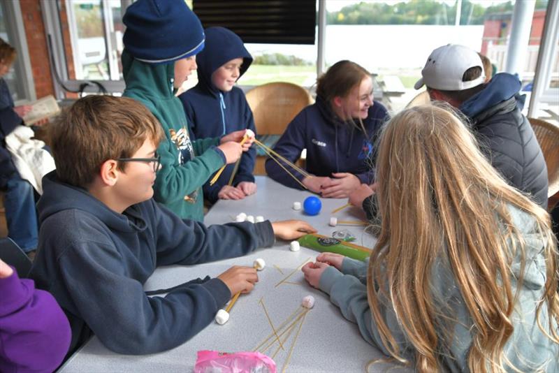 Post-racing Engineering Challenge during the End of Season Youth & Junior Day at Ripon photo copyright Gail Jackson taken at Ripon Sailing Club