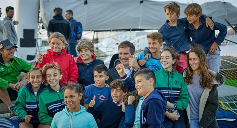 Future ocean racers? Brian Thompson shows young sailors from the Real Club Nautico de Arrecife around the boat photo copyright James Mitchell / RORC taken at Royal Ocean Racing Club