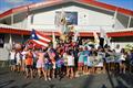 Junior sailors at the Opening Ceremony in front of the St. Thomas Yacht Club © Dean Barnes