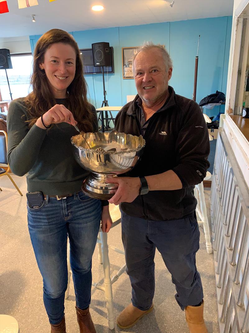 Maurice Cleal & Charlotte Cotter win the Wembley Sailing Club Wassail Cup 2023 photo copyright Marc Heritier taken at Wembley Sailing Club