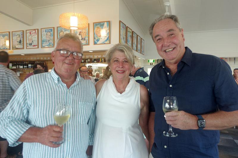 Ocean Racers in Metung: MYC member Steve Bull, who also crewed on Kialoa III, IV, Phantom, Bumblebee IV, Bondi Tram, Crusade and Windwood Passage, with Sue and Geoff McIntyre, MYC members photo copyright Jeanette Severs taken at Metung Yacht Club