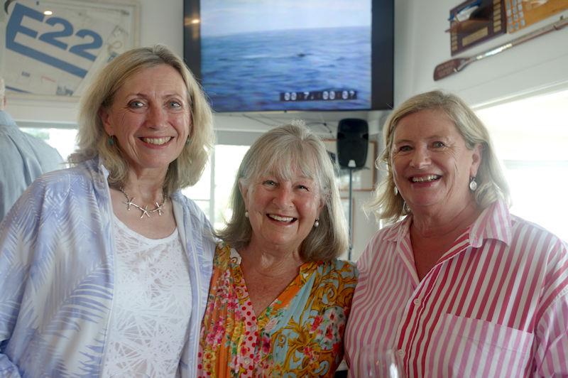 Ocean Racers in Metung: Sarah Harvey, from Florida, who has crossed the Transatlantic twice, with MYC members, Val Smith and Wendy Bull photo copyright Jeanette Severs taken at Metung Yacht Club