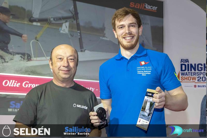 Seldén SailJuice Winter Series 2022-23 Prize Giving - 5th placed Jamie Blake photo copyright Tim Olin / www.olinphoto.co.uk taken at RYA Dinghy Show