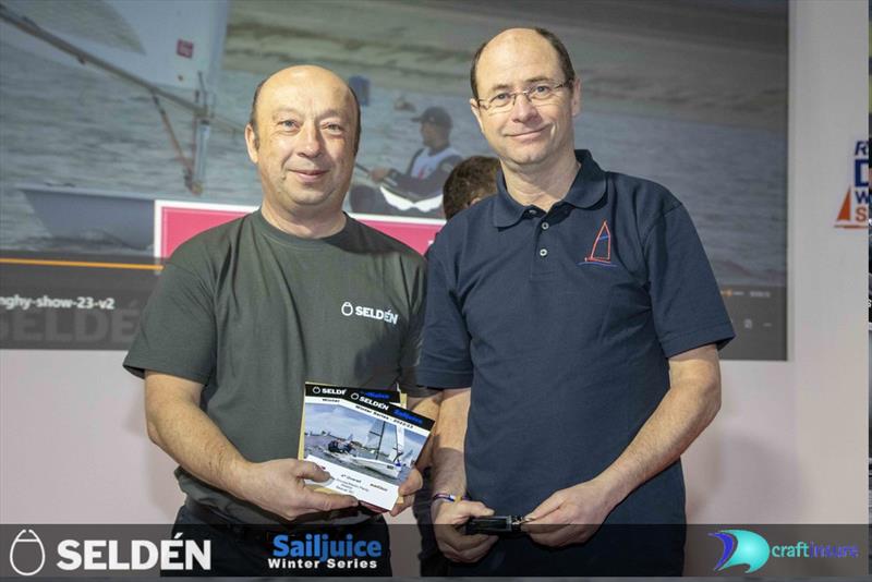 Seldén SailJuice Winter Series 2022-23 Prize Giving - 4th placed Martin Penty photo copyright Tim Olin / www.olinphoto.co.uk taken at RYA Dinghy Show