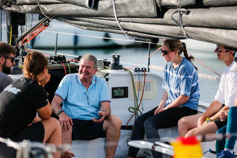 Bill Edgerton with the 2022 Griffin Graduates photo copyright Paul Wyeth / RORC taken at Royal Ocean Racing Club