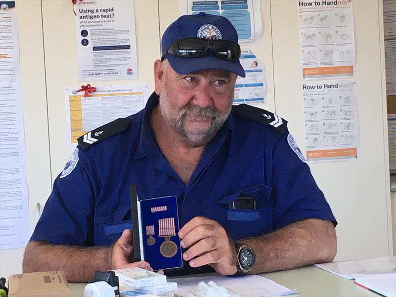 Marten Hutchings was awarded the 15-year medal for his service to Marine Rescue NSW - photo © Marine Rescue NSW