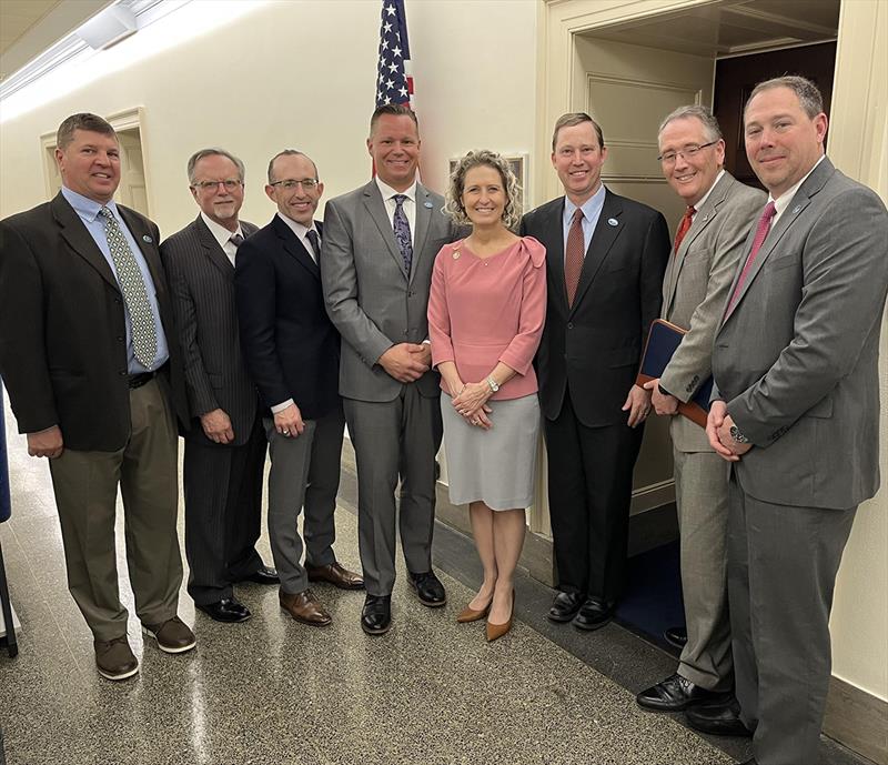 AIWA board members from BoatUS, NMMA, and representatives from shipyards and dredging companies met with and Rep. Jen Kiggans (VA) (4th from R) to focus on ensuring safe navigation on the Intracoastal Waterway photo copyright BoatUS taken at 