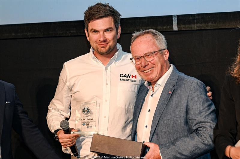 Jean Sebastien Chenier Proteau, CEO of Canada SailGP Team, with Andrew Pindar OBE - 2023 Foiling Awards - photo © Martina Orsini / We Are Foiling