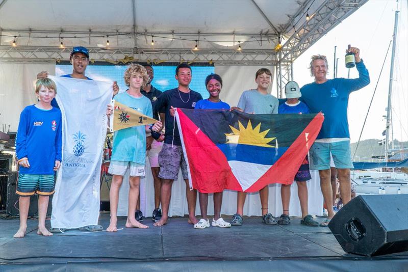 A day to remember for the young crew on the J/30 Absolute Properties (BP) on English Harbour Rum Race Day at Antigua Sailing Week 2023 photo copyright Visual Echo taken at Antigua Yacht Club