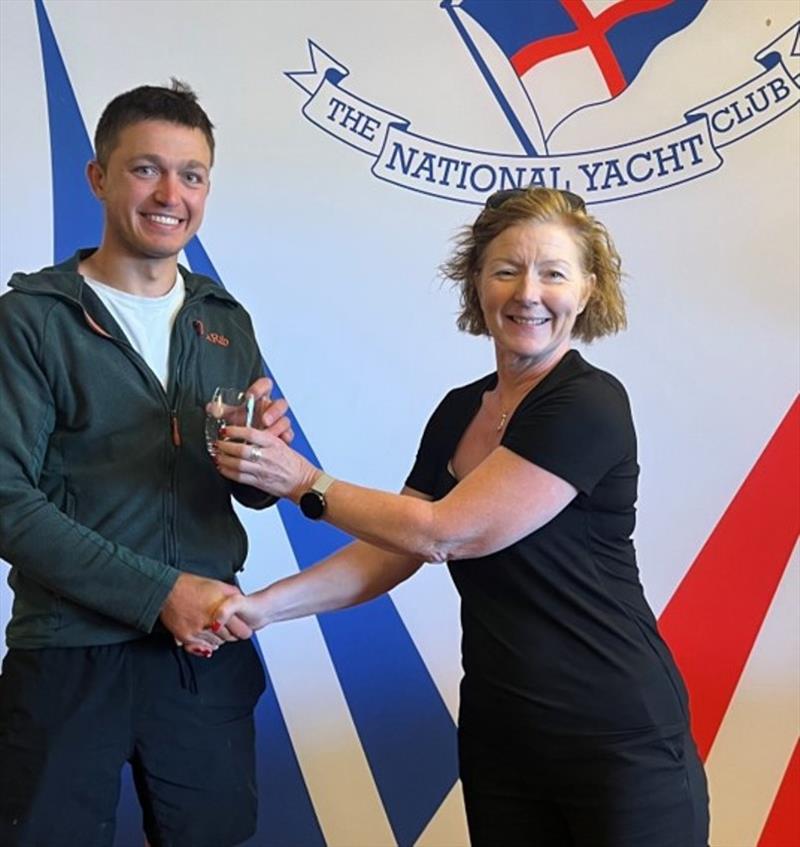 Bretzel Bakery MD Dymphna O'Brien presents Noah Rees (Lymington Town SC) with the prize for 2nd overall, Irish RS Aero Nationals 2023 - photo © Stephen Oram