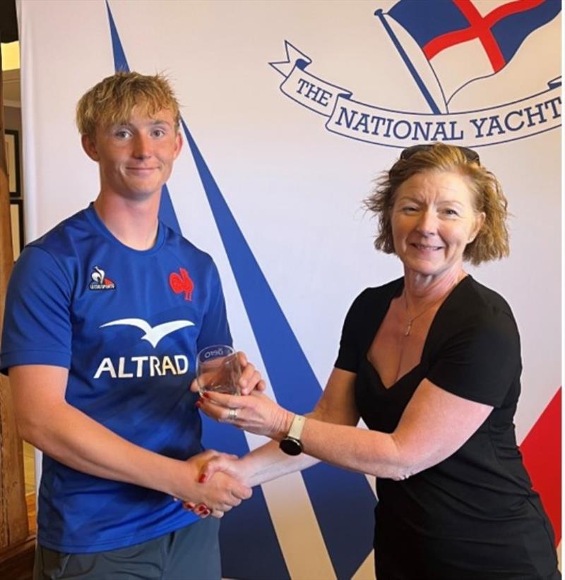 Bretzel Bakery MD Dymphna O'Brien presents Alexander Trickett (National YC) with the prize for 1st Junior, Irish RS Aero Nationals 2023 - photo © Stephen Oram