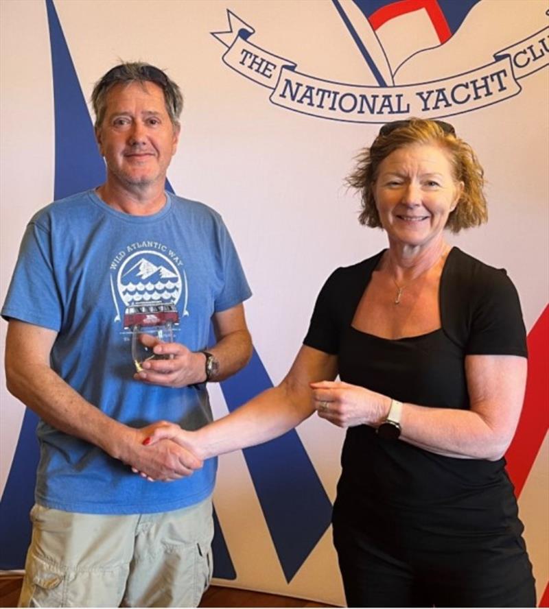 Bretzel Bakery MD Dymphna O'Brien presents Robert Howe (Monkstown Bay SC) with the prize for 1st Master, Irish RS Aero Nationals 2023 - photo © Stephen Oram