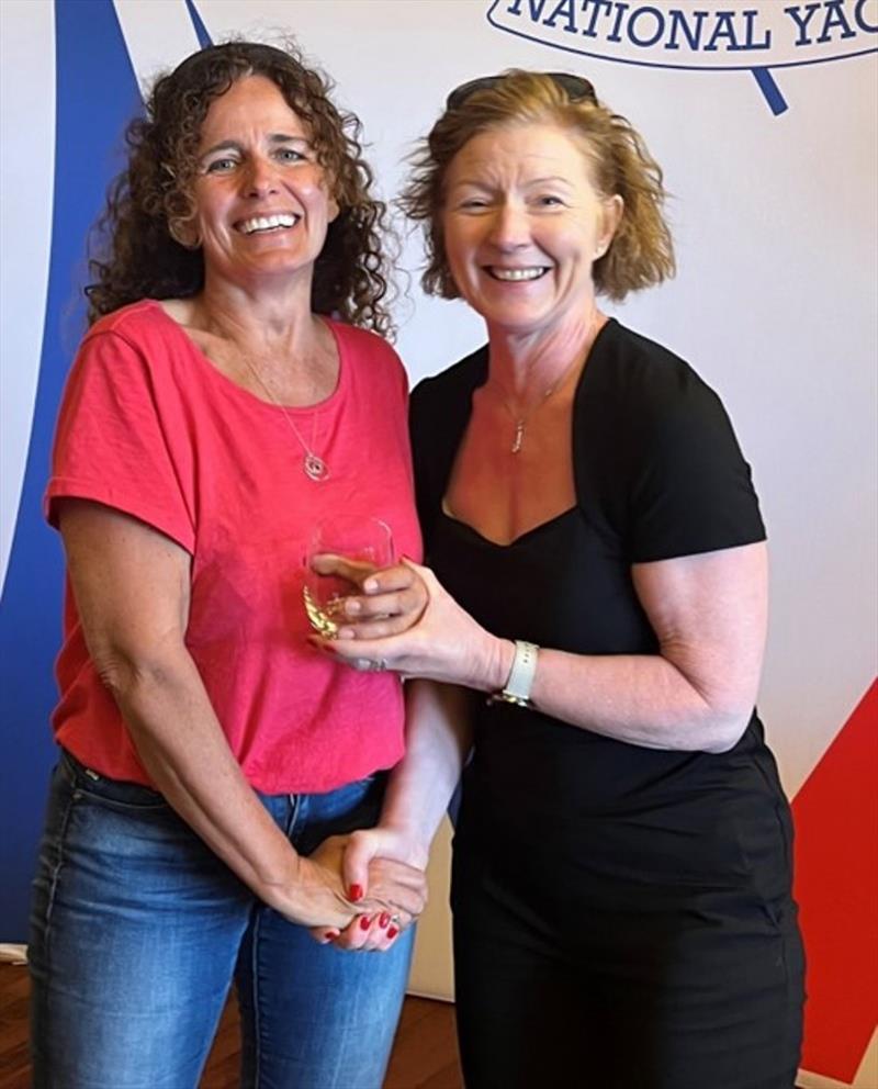 Bretzel Bakery MD Dymphna O'Brien presents Sarah Dwyer (RStGYC) with the prize for 1st Lady, Irish RS Aero Nationals 2023 - photo © Stephen Oram