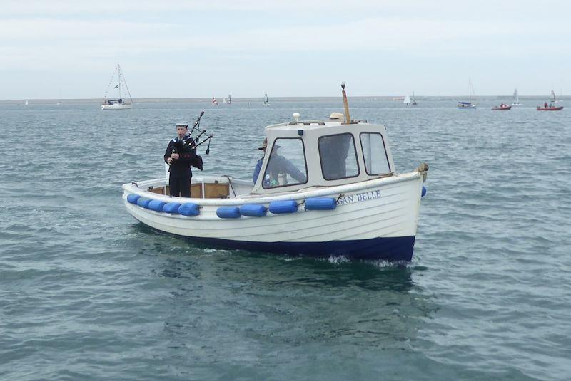 Castle Cove SC centenary celebrations sees bagpipes at the Sail Past photo copyright CCSC taken at 