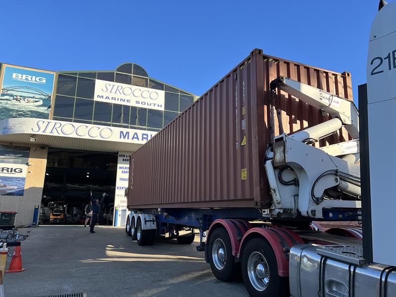 The first containers of BRIG boats arrive at Sirocco Marine South - photo © Jeni Bone