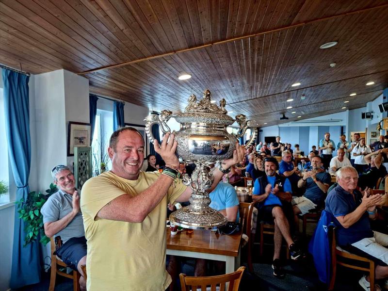Bristol Channel IRC Championships - Skipper of Ctrl-J, Andy Williams holds the Shanghai Cup aloft at the regatta prize giving - photo © Timothy Gifford