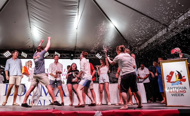 Winners celebrate their achievements at the Final Awards at Nelson's Dockyard - photo © Paul Wyeth / pwpictures.com